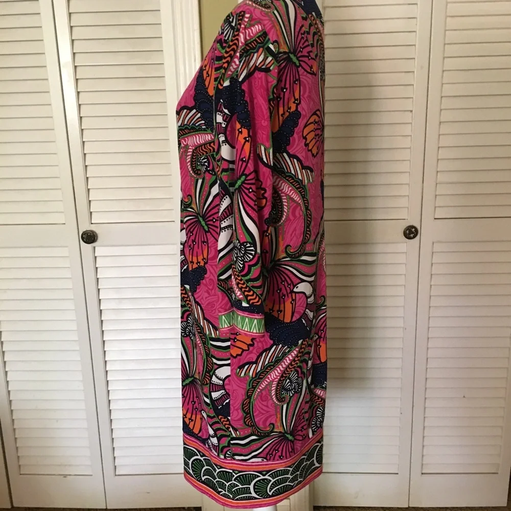Laundry by Shelli Segal Pink Bird Print Dress Size 8